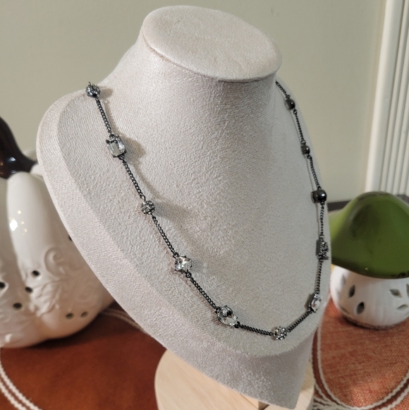 Karl Lagerfeld Black and Silver Necklace NWT - Picture 2 of 6